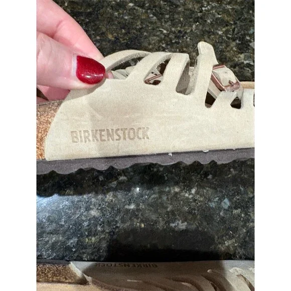 Birkenstock Granada Slide Sandals Womens EU 39 Beige Cutout 2 Buckle - Picture 5 of 7